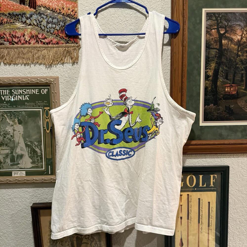 Vintage 1998 RARE Dr. Suess Thing 1 & 2 Classic Promo Men’s Tank Top Size XL